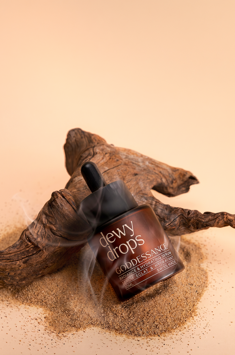 Dewy Drops Hydrating Serum bottle, Goddessance