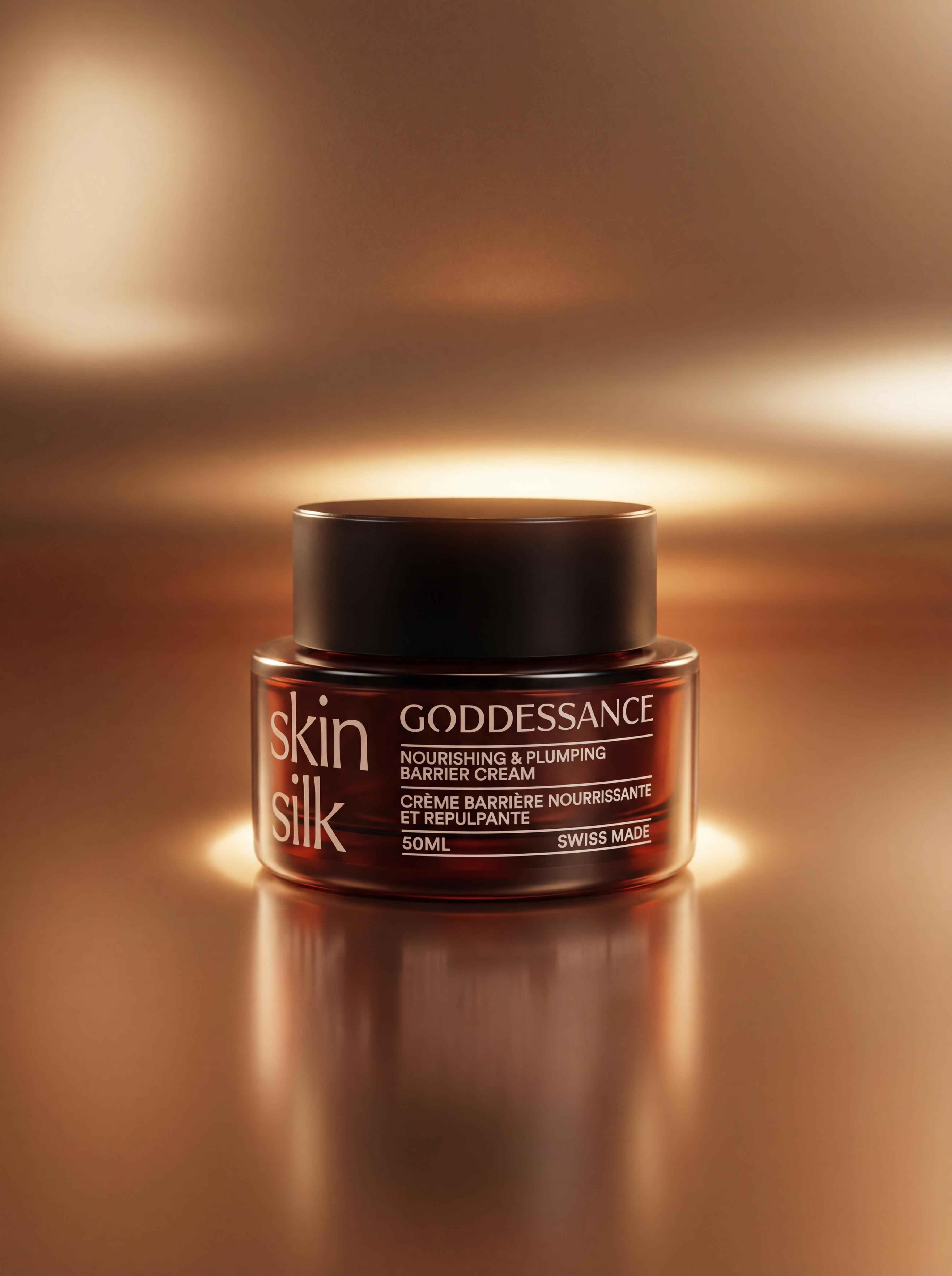 Skin Silk cream application on skin